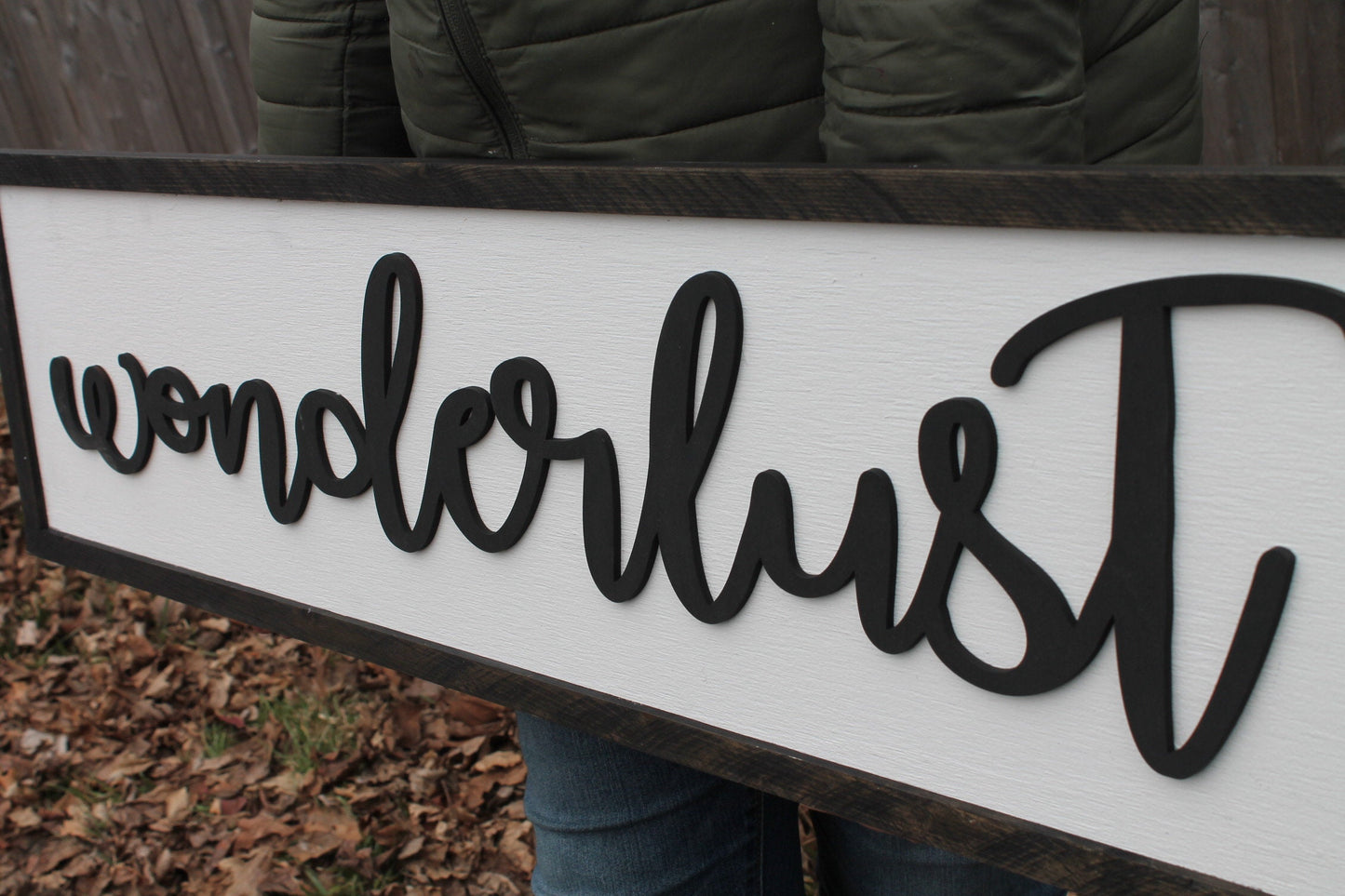 Wonderlust, Wood, Sign, Travel, Large, Over Sized Rustic, Primitive, Shabby Chic, Raised Text, Unique Wedding gift