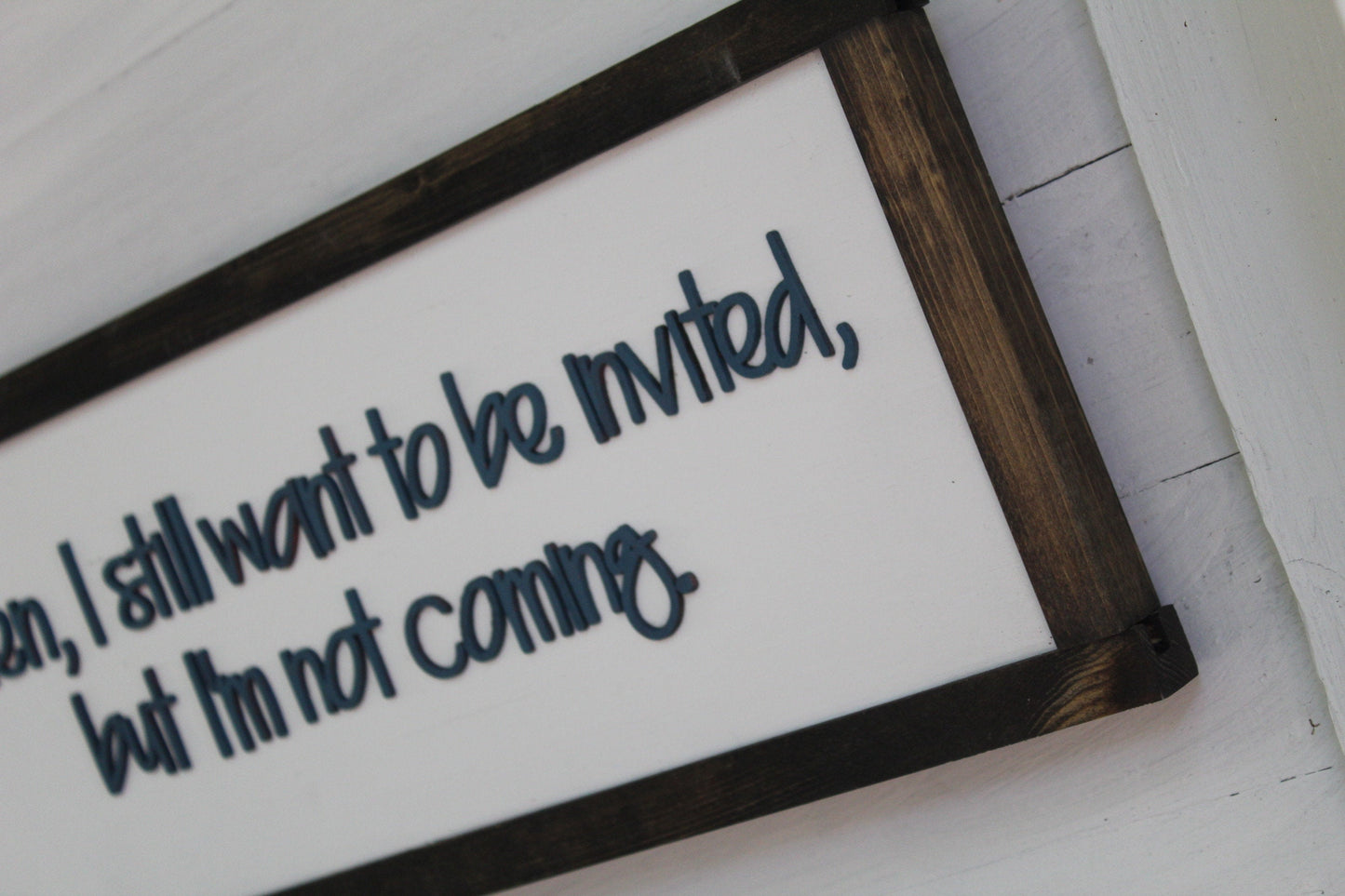 Introvert Wood Sign Joke Gag Gift Invite Me But I'm Not Coming Raised Text Rustic Sarcastic Decoration Wall Decor Hanging Snarky Homebody