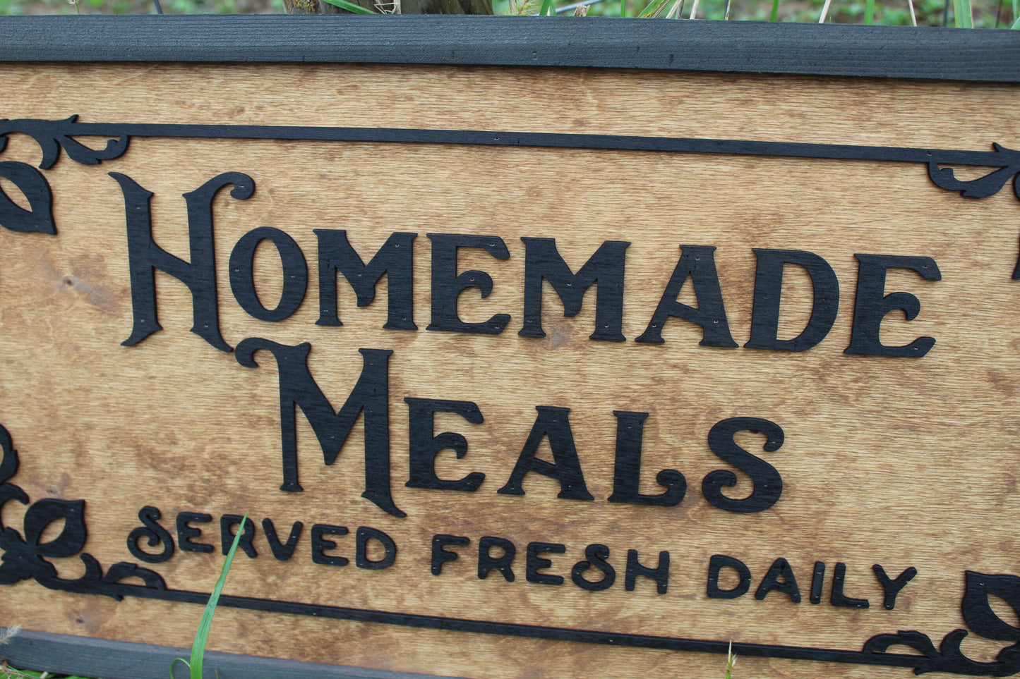 Grandma Mom Aunt Gift Homemade Meals Served Fresh Daily 3D Raised Handmade Wood Sign Decor Kitchen Decor Around The Table Cook With Love