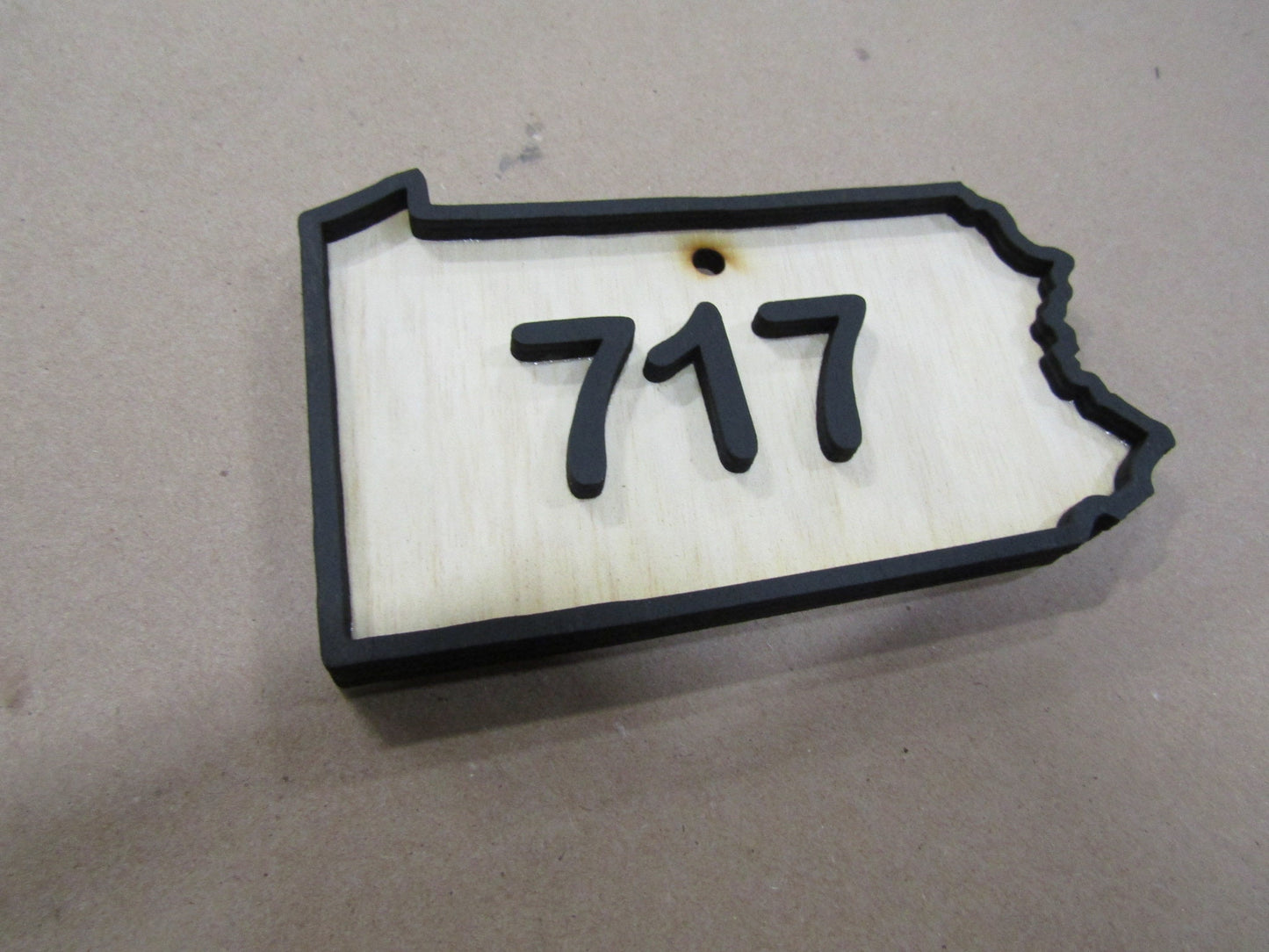 Custom State Raised Area Code Raised Sign Pennsylvania 717 3D Wood Your Words Custom Wooden Words Laser Cut Out Wood Cut Out Home Couples