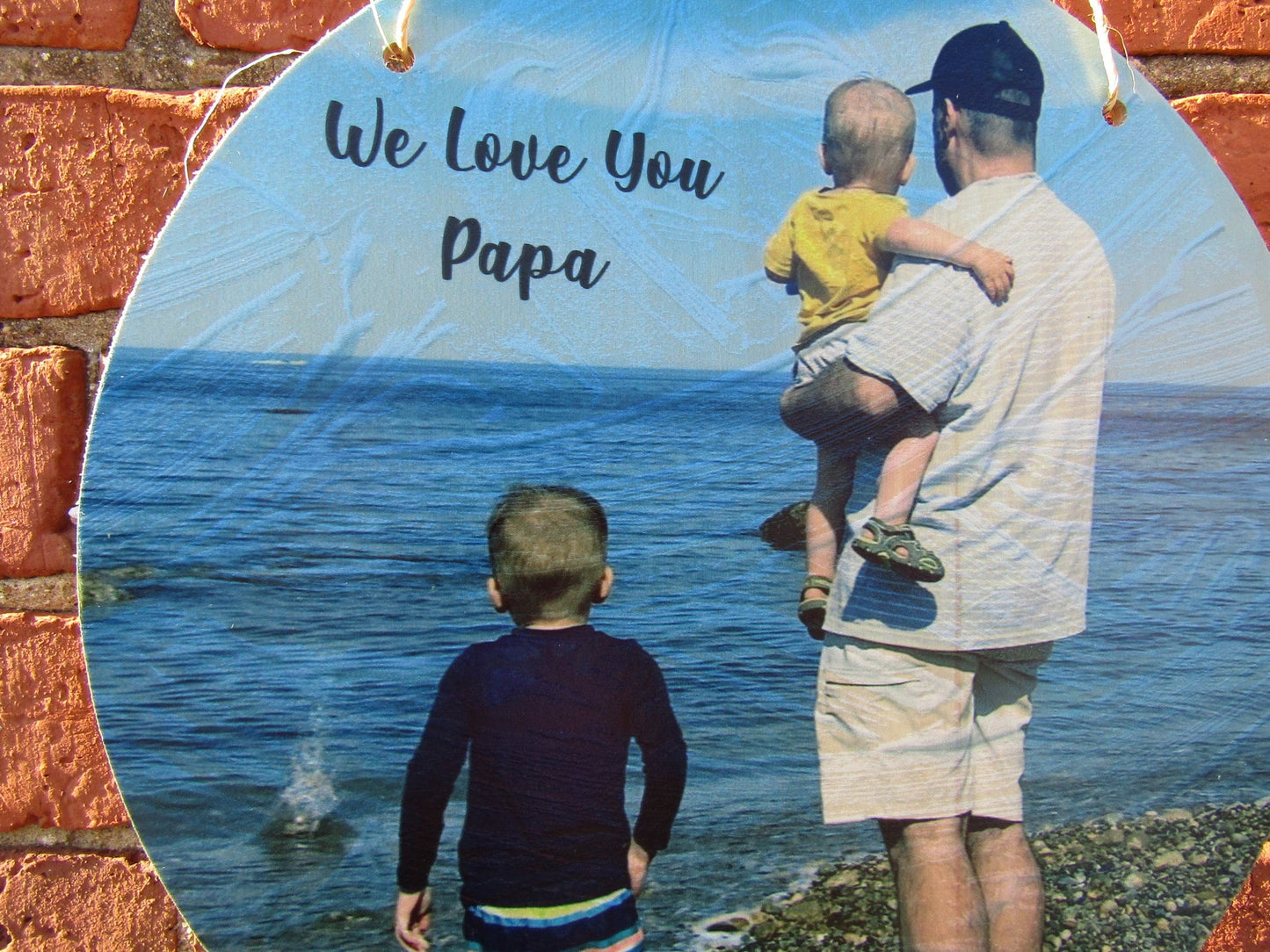 Photograph Round Circle Custom Your Photo Printed Large Rustic Personalized Custom Grandpa Gift Idea Wood Print Wood Wall Art Home Decor USA