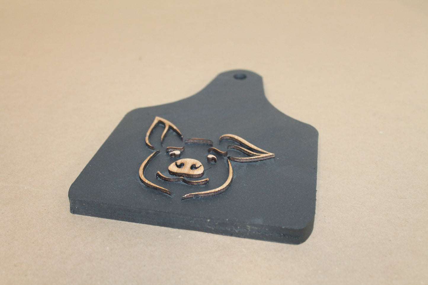 Pig Swine Farm Animal Wooden Ear Tag Teir Tray Decor Farmhouse Decor Wood Small Rustic Country Style Decoration Livestock Kitchen