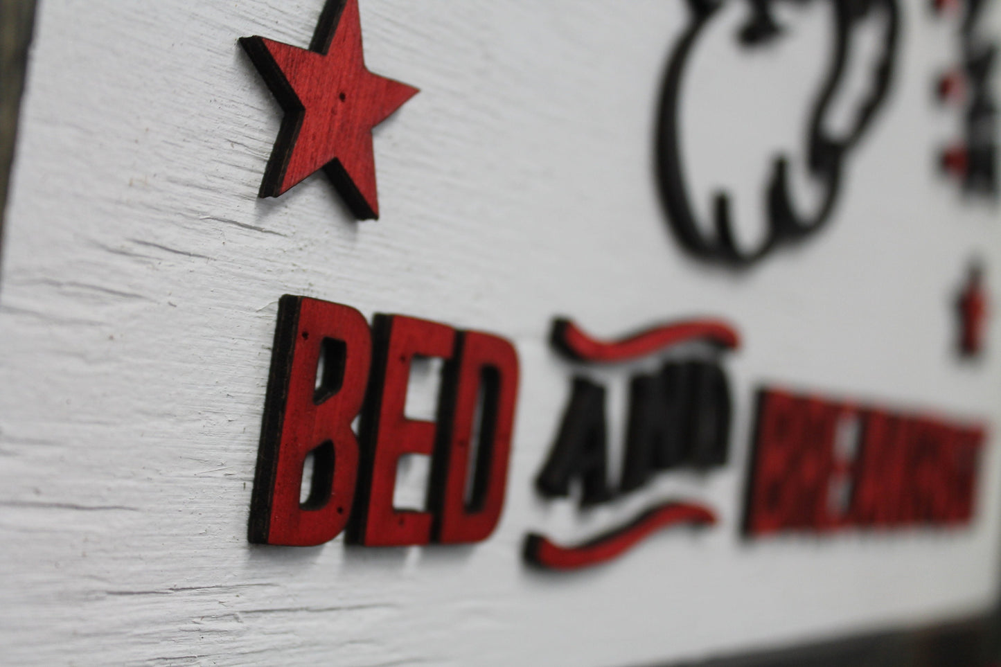 Santa Claus Lane Bed and Breakfast Cute Handmade Christmas Decor Handmade Kris Kringle Old Fashioned Style Home Decor Wooden Wall Hanging