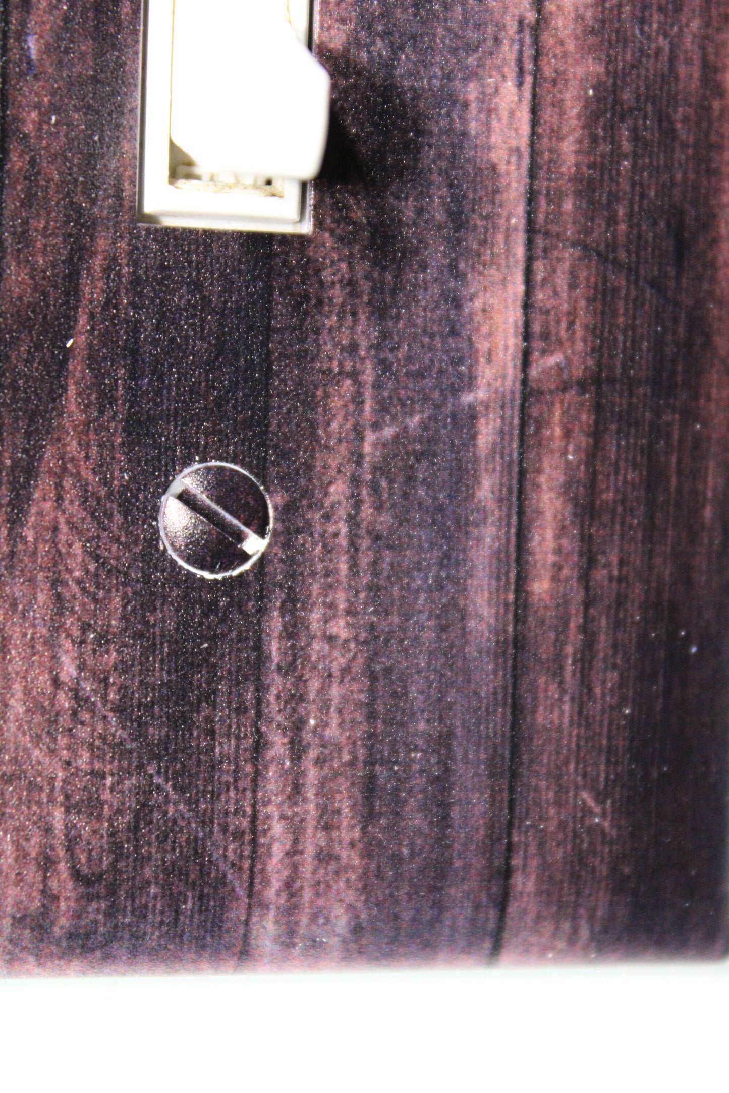 Rustic dark walnut wood color printed painted faux light switch wall cover plate