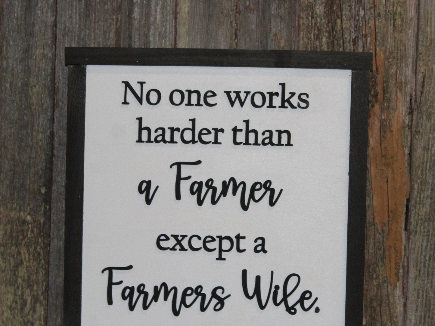 No One Works Harder Than A Farmers Wife Decor Sign Appreciation Gift Farming Wife 3D Handmade Wood Sign Raised Text Farmers Kitchen Living