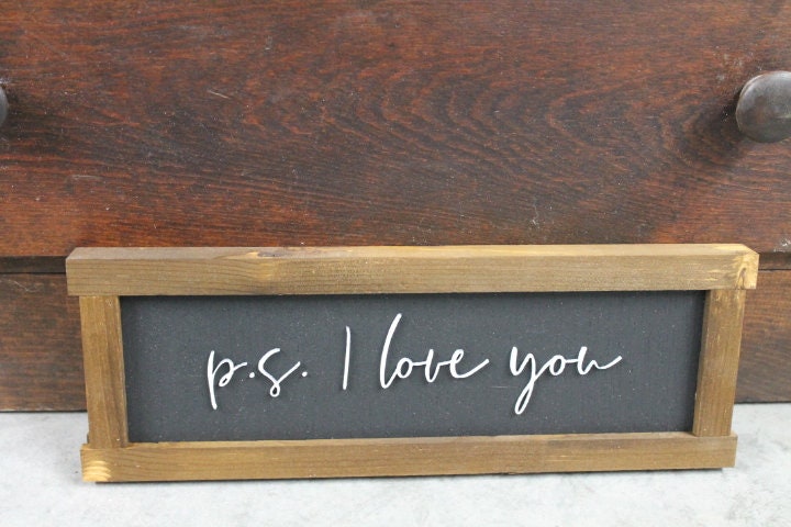 P.s I love you Small Layering Sign Couple Kid room Gift for her Handmade Homedecor Small Seasonal Wall Art Celebrate Cute Cutout Raised Wood
