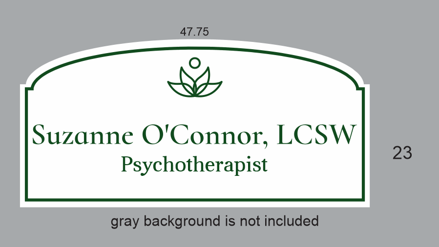 Custom PVC sign for Sue O'Connor