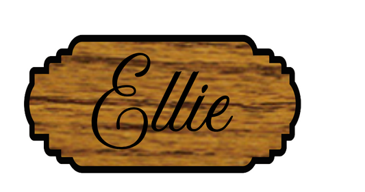 Custom laser cut sign for Angie Guiler