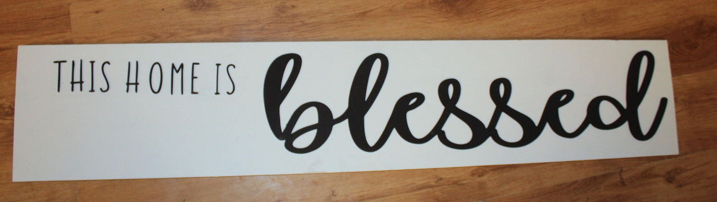 This Home is Blessed, Blessed Sign, Raised Letter, Extra Large, Couch Fireplace Sign, Wooden, Wood, X Large 3D, Housewarming Gift