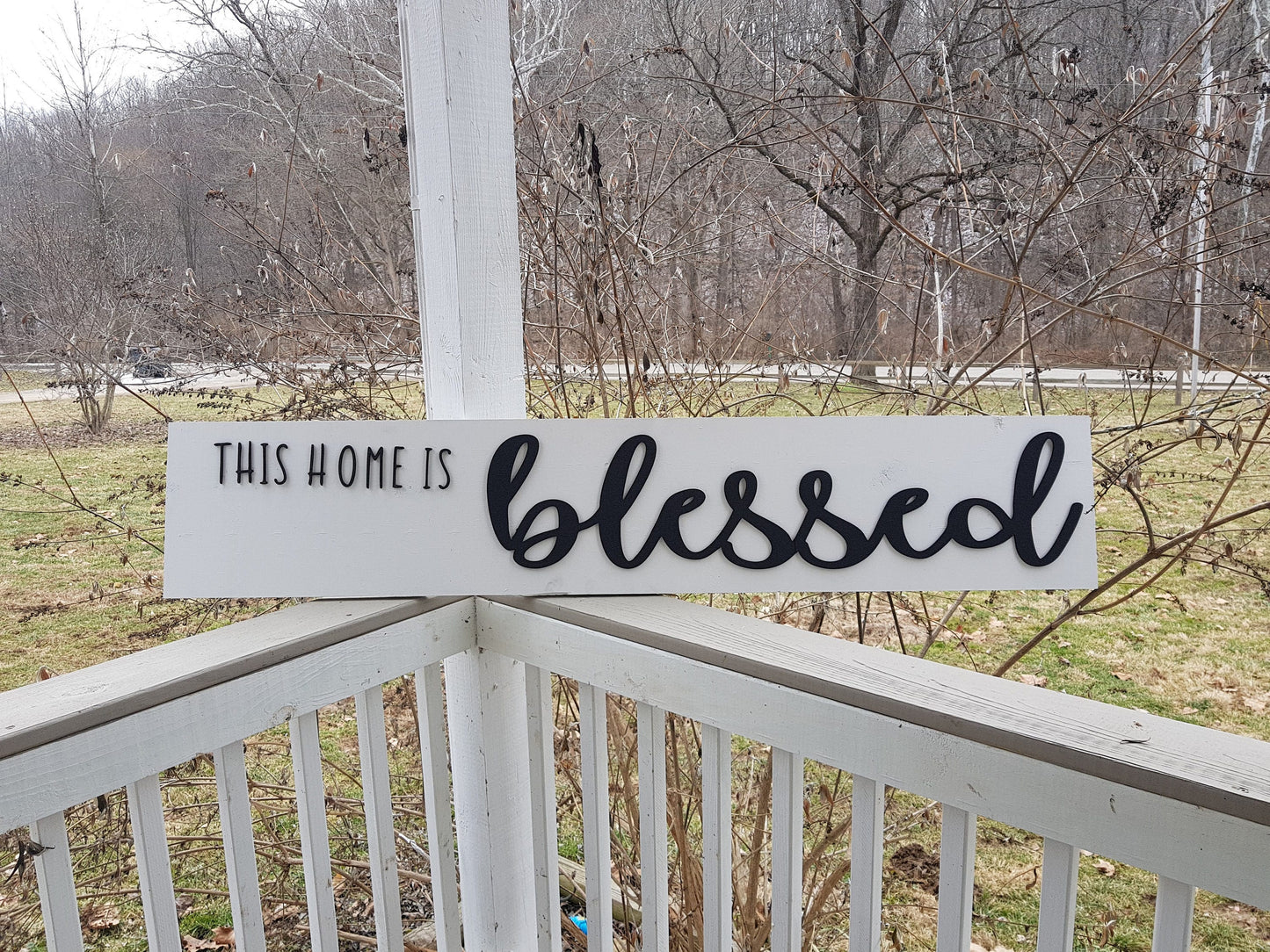 This Home is Blessed, Blessed Sign, Raised Letter, Extra Large, Couch Fireplace Sign, Wooden, Wood, X Large 3D, Housewarming Gift