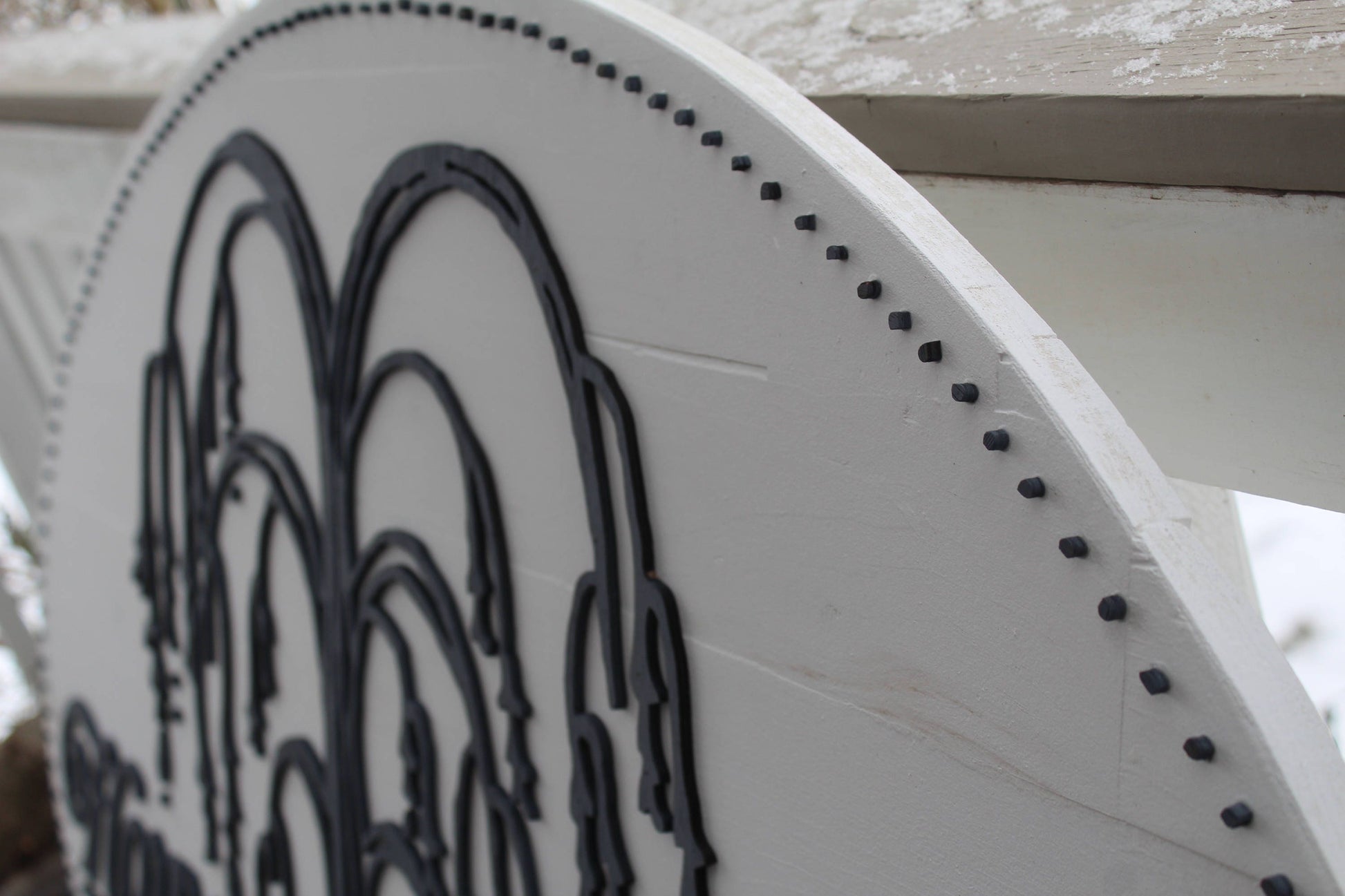 Hanging business sign custom shop plaque, your logo graphic or personalized on white solid wood outdoor indoor shabby chic office