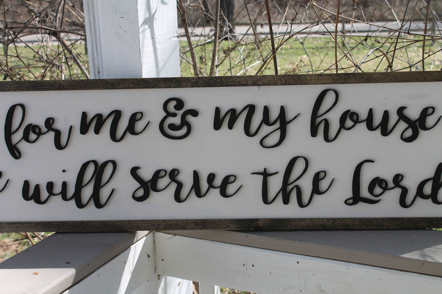 As for me and my House, We will Serve the Lord, Large, 3D, Wood, Laser Cut Out, 3D, Extra Large, Sign, Fireplace Sign, Footstepsinthepast