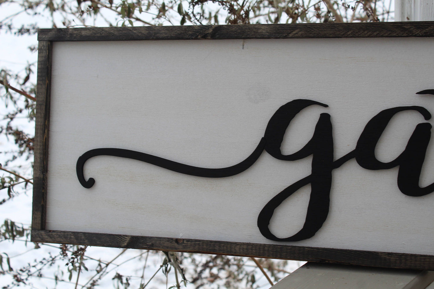 Gather sign large shabby chic rustic decor oversized xl 5 foot sign Thanksgiving dinning kitchen table family room indoor outdoor farmhouse