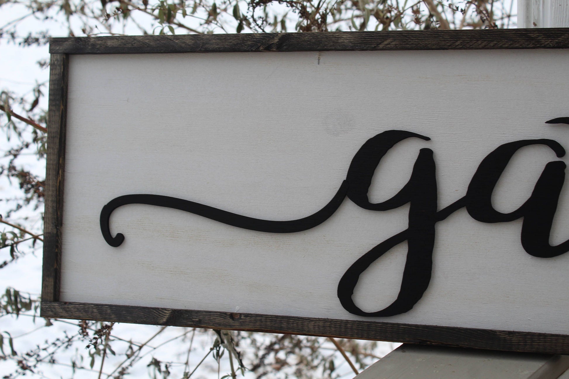Gather sign large shabby chic rustic decor oversized xl 5 foot sign Thanksgiving dinning kitchen table family room indoor outdoor farmhouse