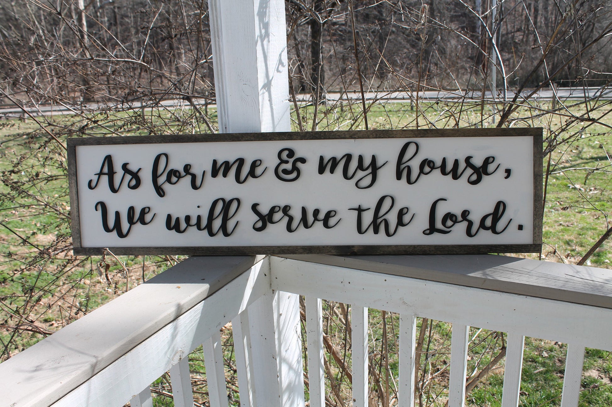 As for me and my House, We will Serve the Lord, Large, 3D, Wood, Laser Cut Out, 3D, Extra Large, Sign, Fireplace Sign, Footstepsinthepast
