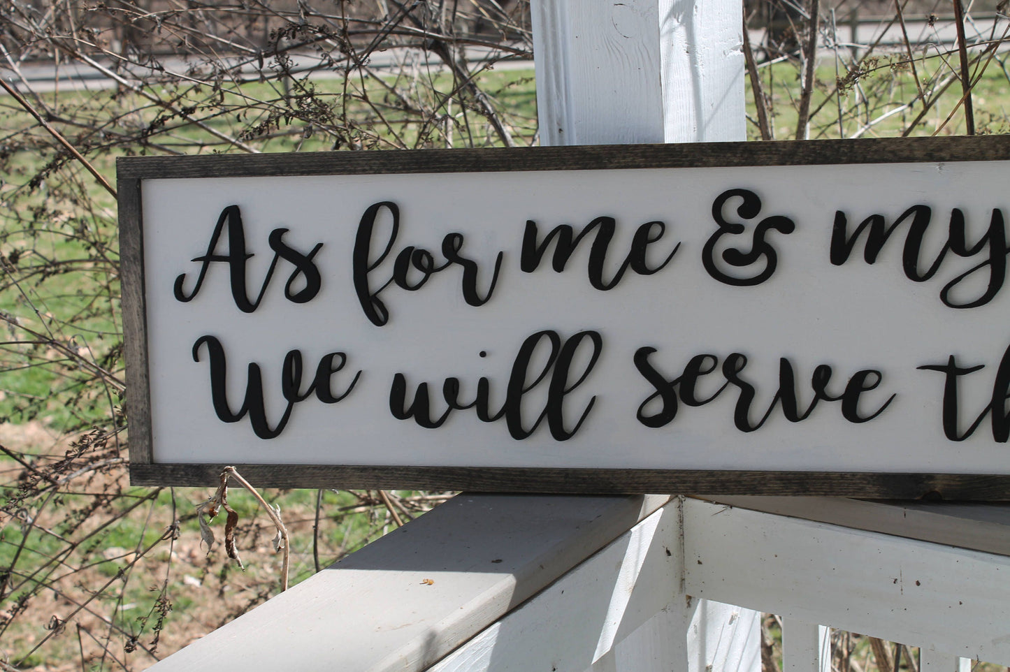 As for me and my House, We will Serve the Lord, Large, 3D, Wood, Laser Cut Out, 3D, Extra Large, Sign, Fireplace Sign, Footstepsinthepast