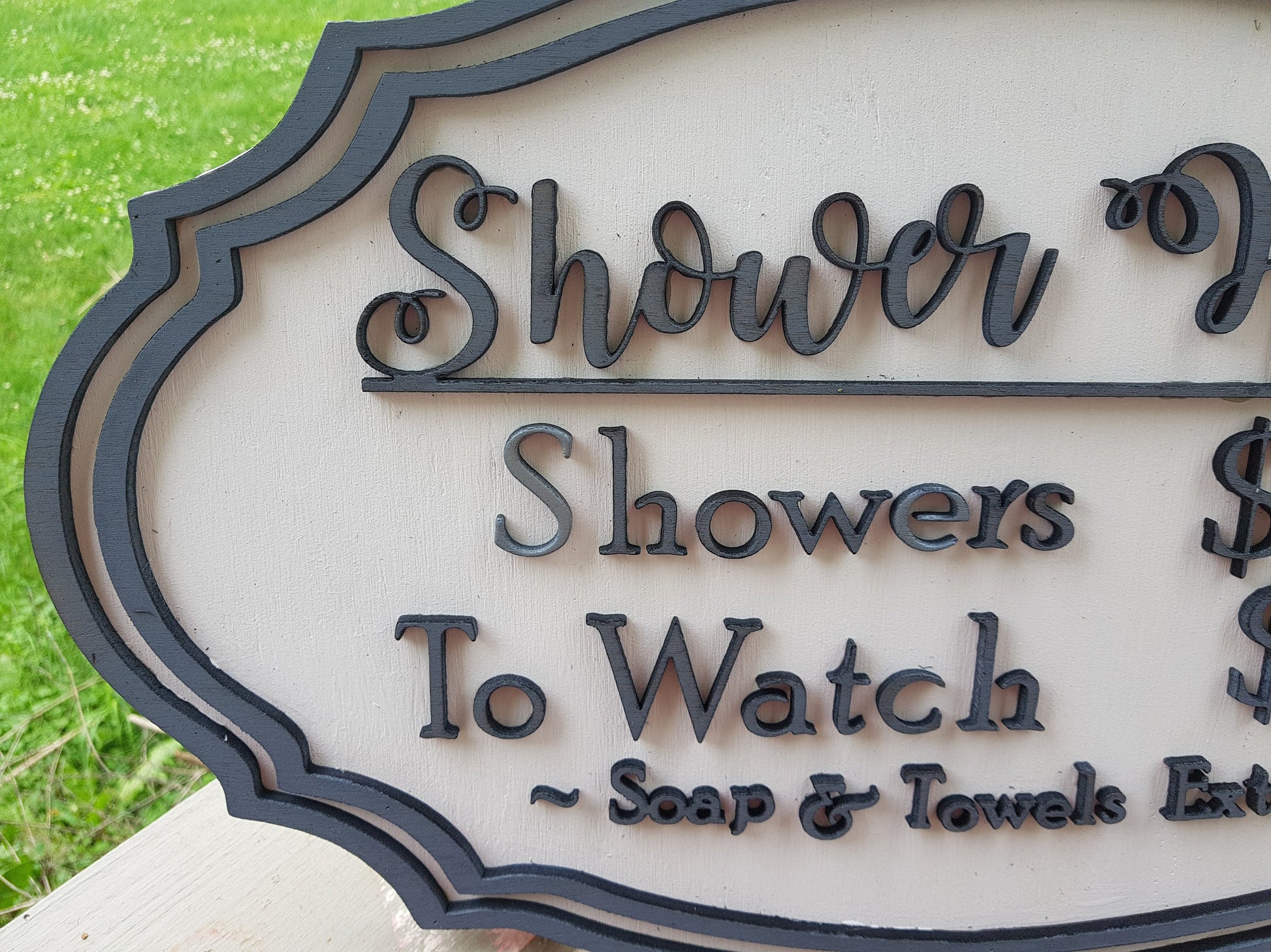 Bathroom Sign, Washroom Sign, Restroom Sign, Shower House, Custom Made Business Sign, Funny, Wood, Shabby Chic, Country, Footstepsinthepast