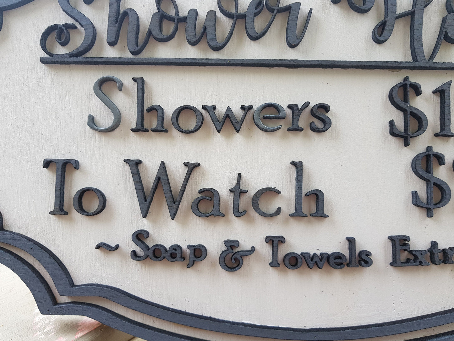 Bathroom Sign, Washroom Sign, Restroom Sign, Shower House, Custom Made Business Sign, Funny, Wood, Shabby Chic, Country, Footstepsinthepast