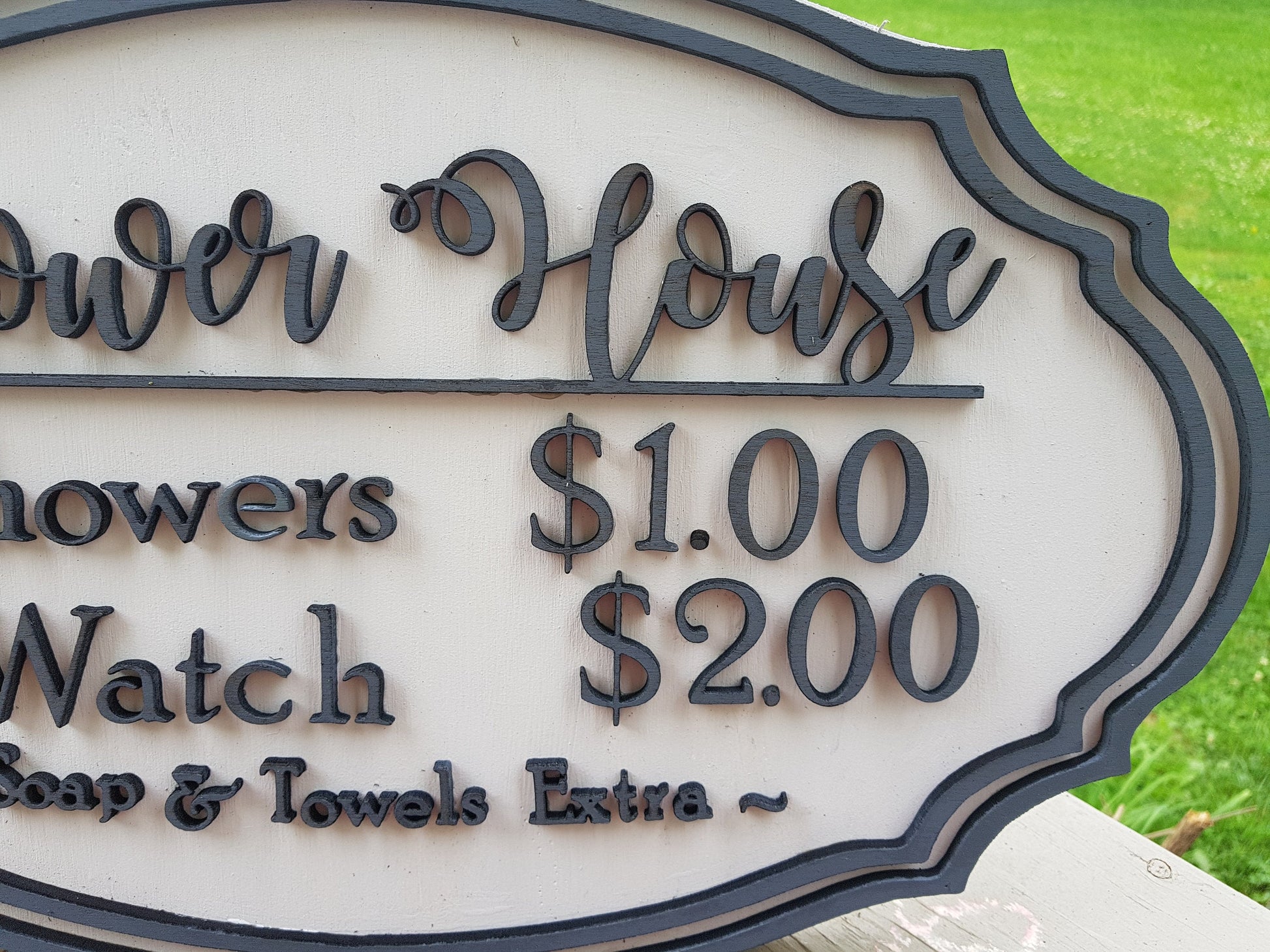 Bathroom Sign, Washroom Sign, Restroom Sign, Shower House, Custom Made Business Sign, Funny, Wood, Shabby Chic, Country, Footstepsinthepast