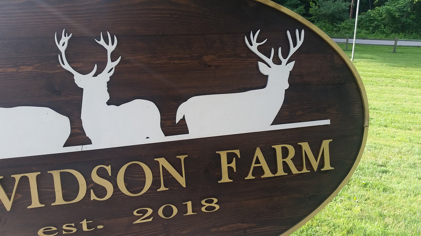custom farm sign wood ranch signage great for hanging large or small indoor or outdoor with deer or stags