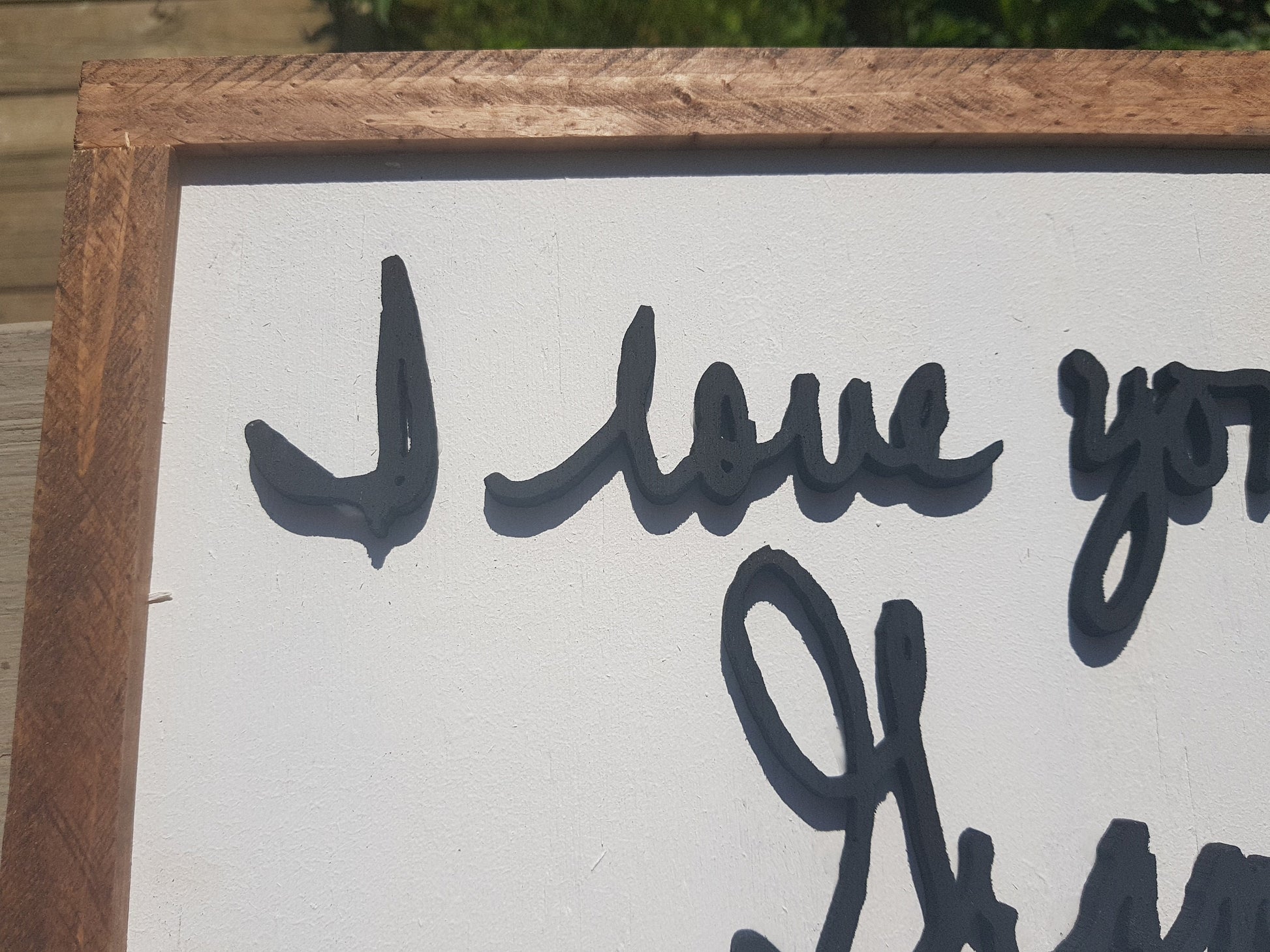 handwriting gift wood sign take your writing and get it cutout of wood and framed great unique for family mom dad brother and sister