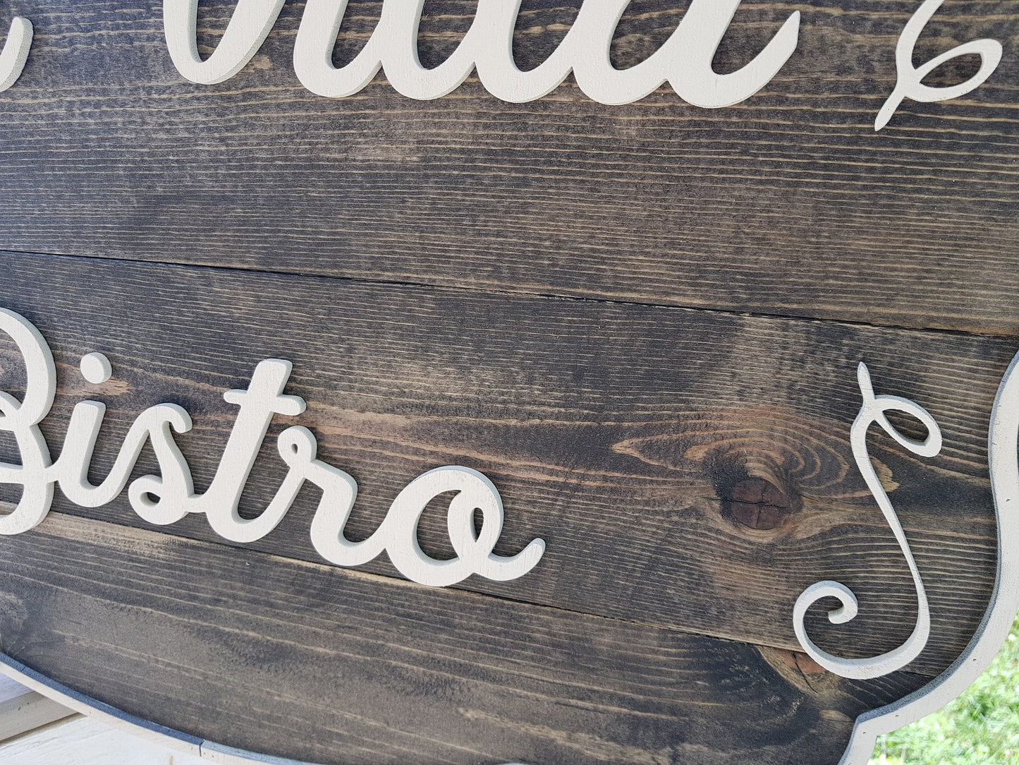 Bistro Sign, Restaurant Sign, Coffee Sign, Deli Sign, Ebony and Ivory, Large Custom Business Sign, Business Logo, Sign, Interior, Exterior