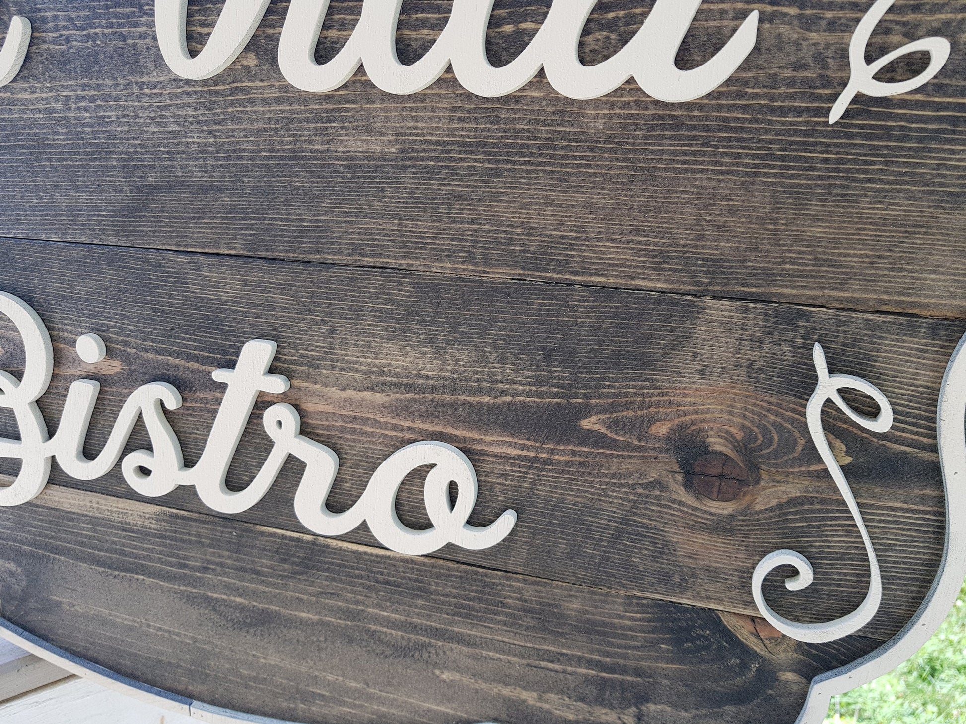 Bistro Sign, Restaurant Sign, Coffee Sign, Deli Sign, Ebony and Ivory, Large Custom Business Sign, Business Logo, Sign, Interior, Exterior
