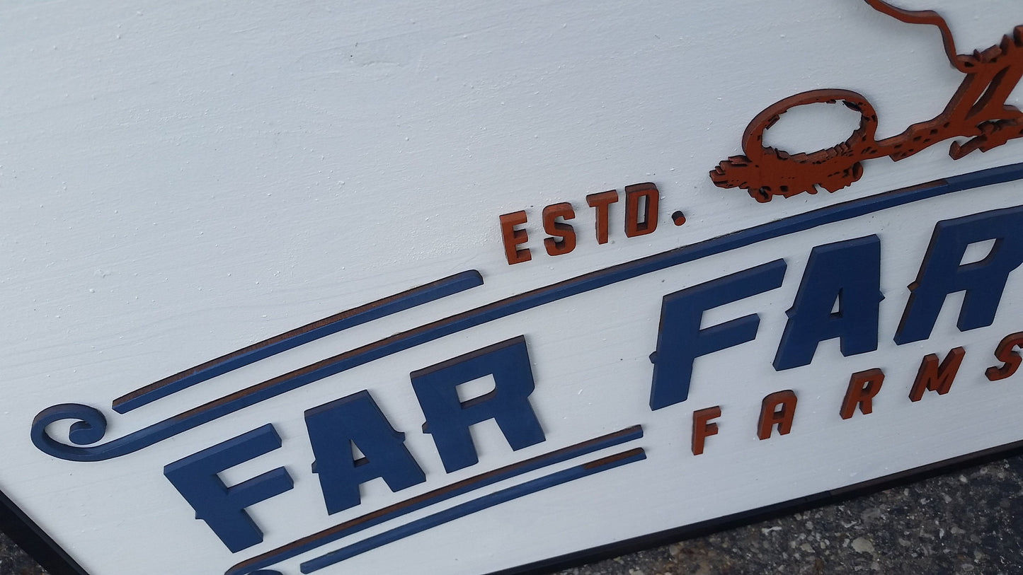 Farm Sign, Hobby Farm Sign, Chickens, Home Grown, Commercial Business Sign, Wood, 3D, Exterior Sign, Outdoor, Entrance Sign, Personalized