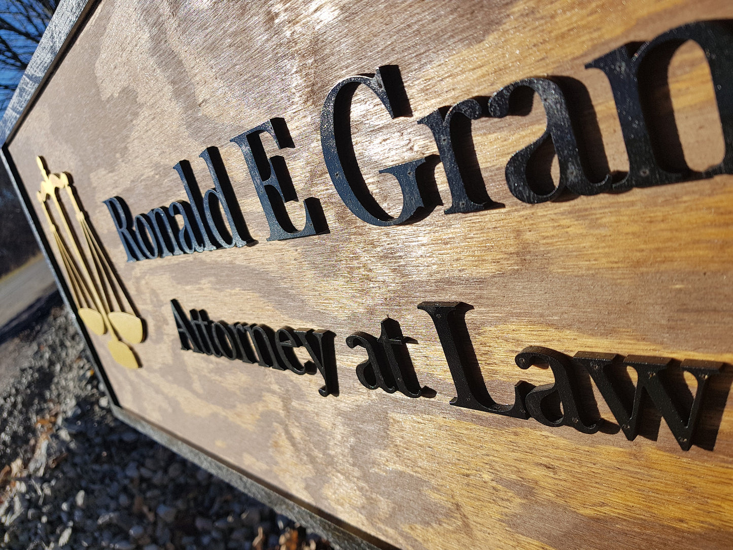 Large Custom Attorney Sign, Over-sized Rustic Business Logo, Wood, Laser Cut Out, 3D, Extra Large, Sign Footstepsinthepast