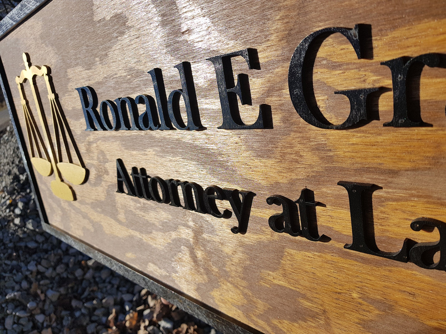 Large Custom Attorney Sign, Over-sized Rustic Business Logo, Wood, Laser Cut Out, 3D, Extra Large, Sign Footstepsinthepast