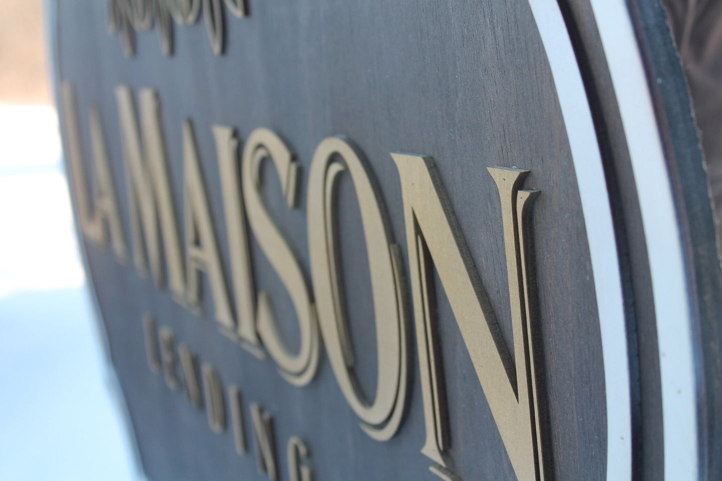 large wood sign, Financial, Banking, Lending, Mortgage Broker Business Sign, Oval, Raised Text, Custom, Small Business Laser Cut, Wood,