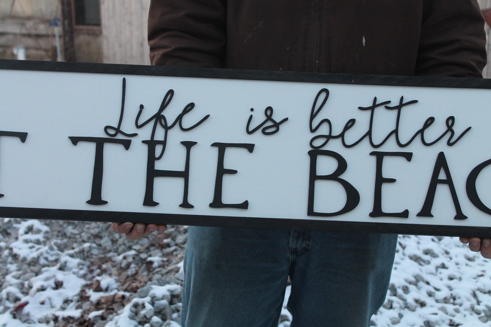 Life Is Better At The Beach Large Sign, Coastal, Ocean, Nautical,Large Raised Letter, Large Custom Sign, Over-sized, Wood, Extra Large, Sign