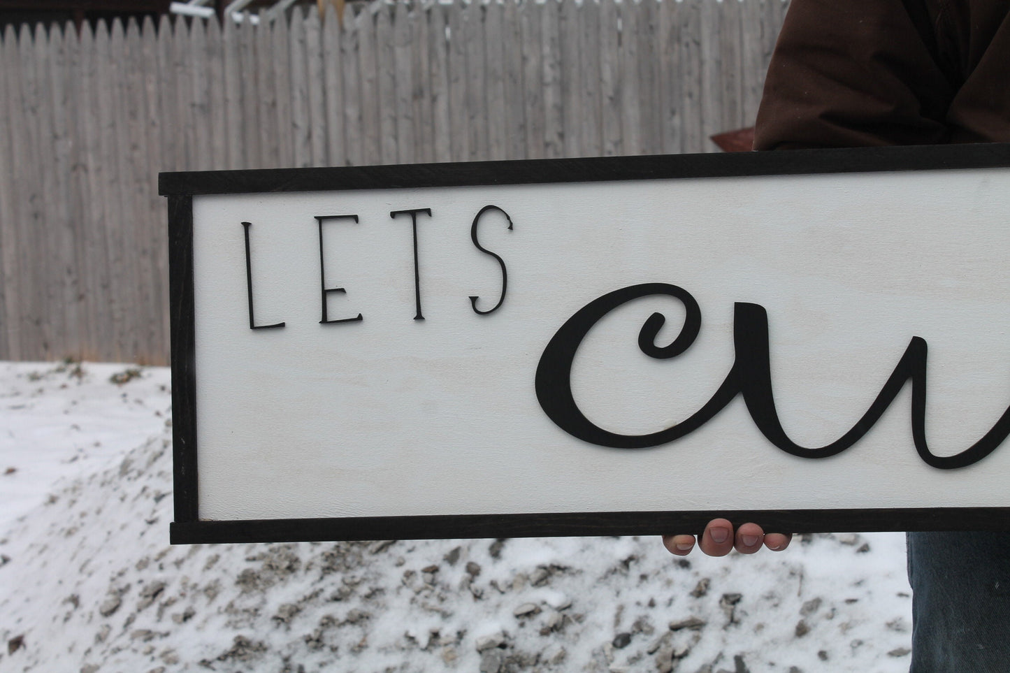 Lets Cuddle, Wood Sign, Extra Large Country Sign ,Large Raised Letter, Over-sized, Wood, Extra Large, Couch Sign, Fireplace Sign, Bedroom