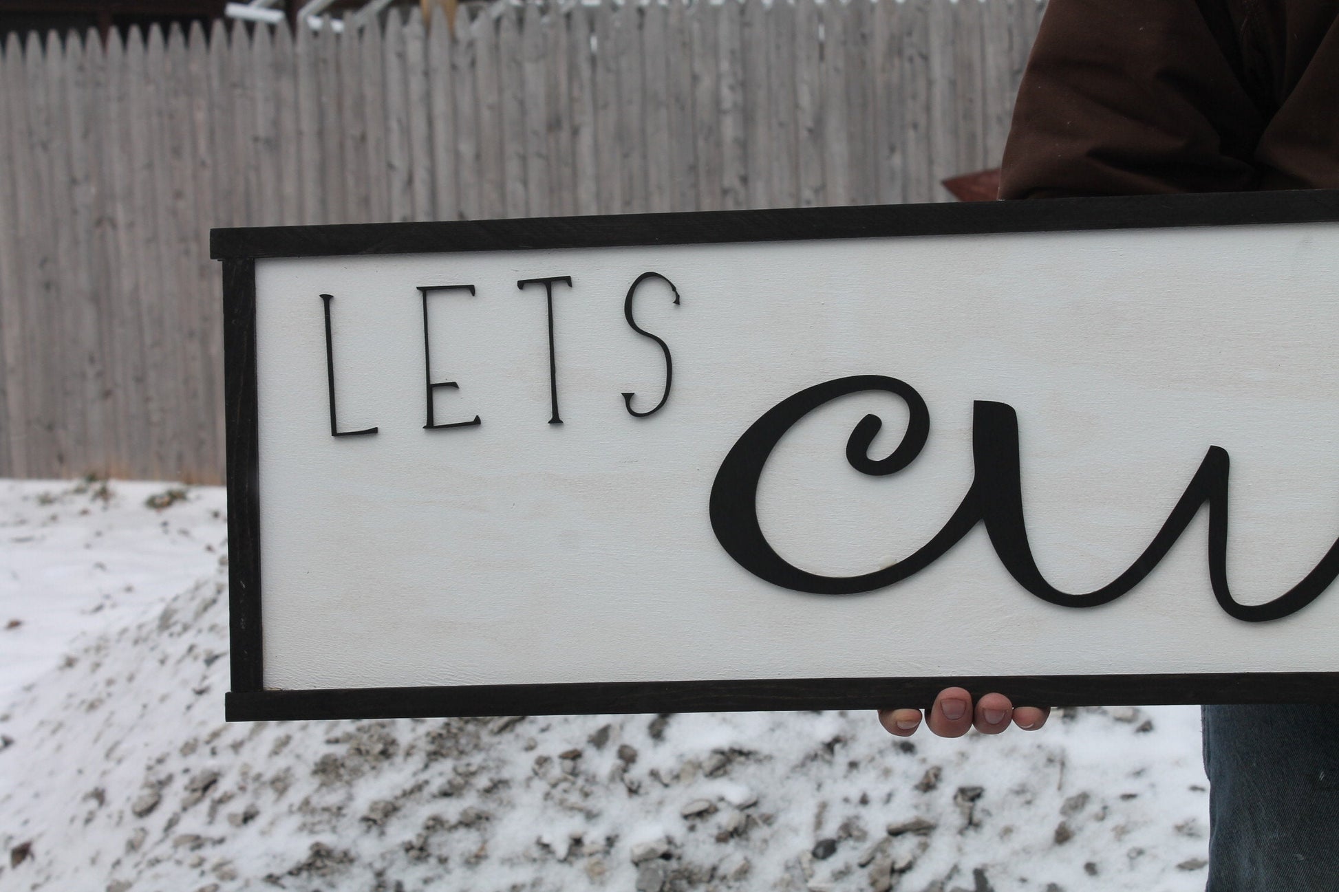 Lets Cuddle, Wood Sign, Extra Large Country Sign ,Large Raised Letter, Over-sized, Wood, Extra Large, Couch Sign, Fireplace Sign, Bedroom