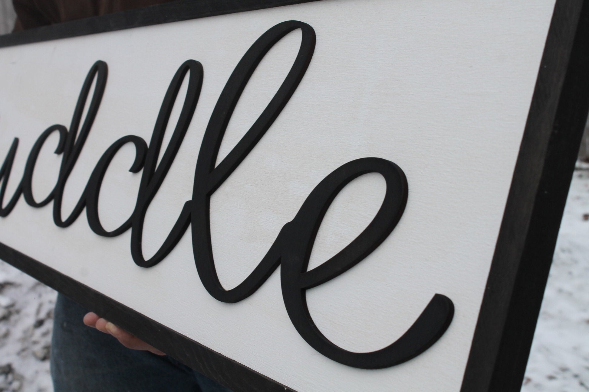Lets Cuddle, Wood Sign, Extra Large Country Sign ,Large Raised Letter, Over-sized, Wood, Extra Large, Couch Sign, Fireplace Sign, Bedroom