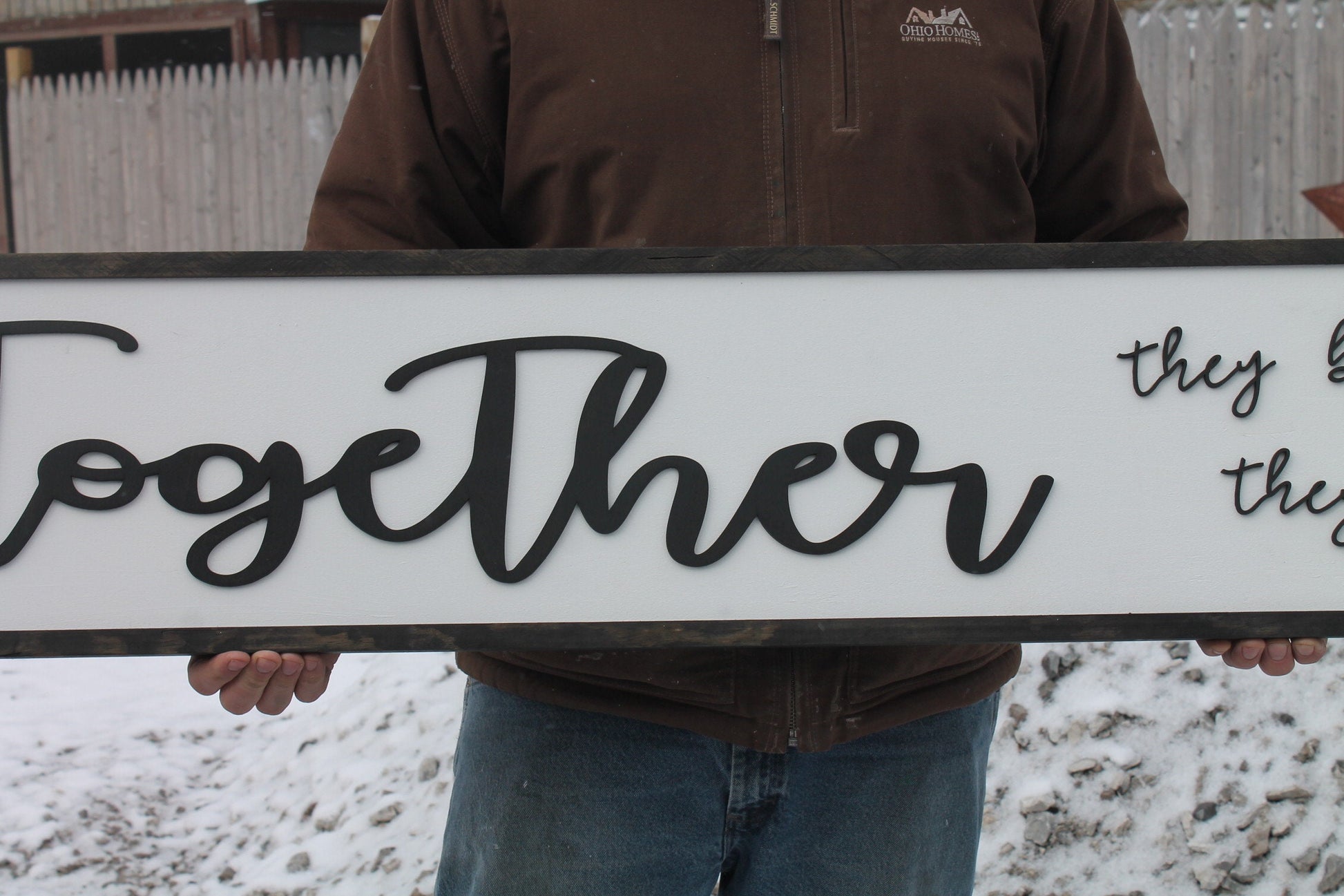 Together They Built a Life They Loved, Wood Sign, Extra Large Country Sign ,Large Raised Letter, Over-sized, Wood,Couch Sign, Fireplace Sign