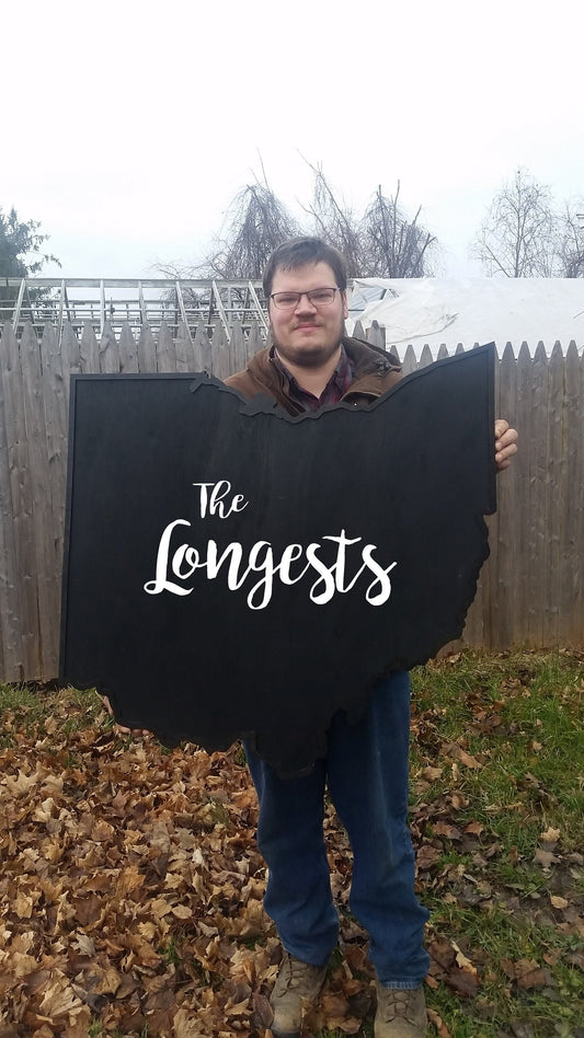 large wood Ohio State Over Sized, Large State Sign, 3D Ohio, Your State, Personalized, Custom, Cutout, Wooden, Wood, outdoor door