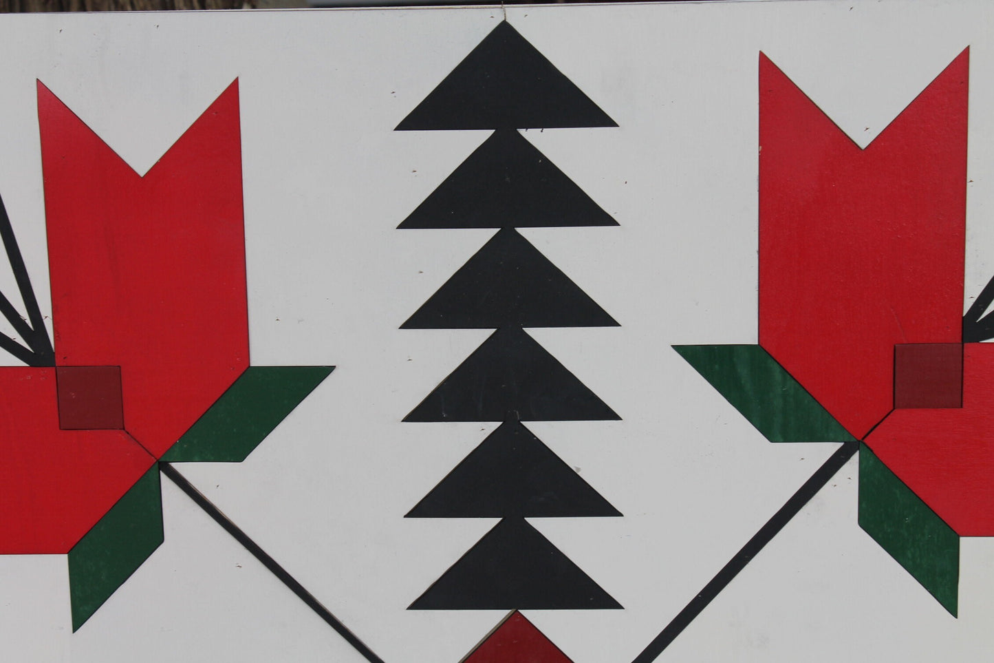 Barn Quilt, Tulip, Flower, Floral, Red, Wood Barn Quilt, Barn Decor, Vintage, Rustic, Mosaic, Handmade, Primitive, Wood, Laser Cut Out,Large