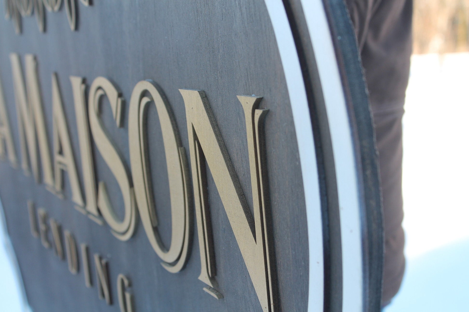 large wood sign, Financial, Banking, Lending, Mortgage Broker Business Sign, Oval, Raised Text, Custom, Small Business Laser Cut, Wood,