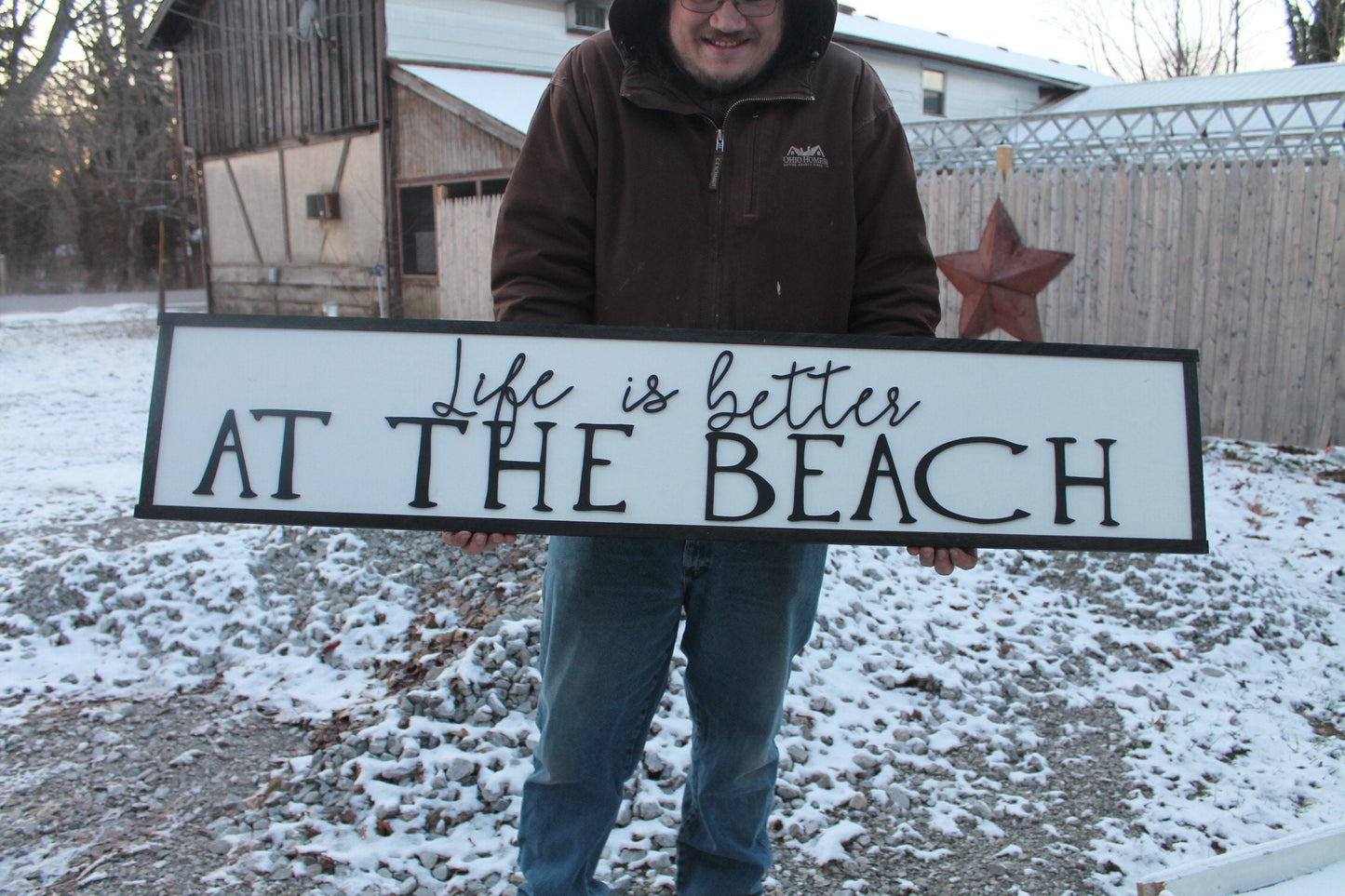 Life Is Better At The Beach Large Sign, Coastal, Ocean, Nautical,Large Raised Letter, Large Custom Sign, Over-sized, Wood, Extra Large, Sign