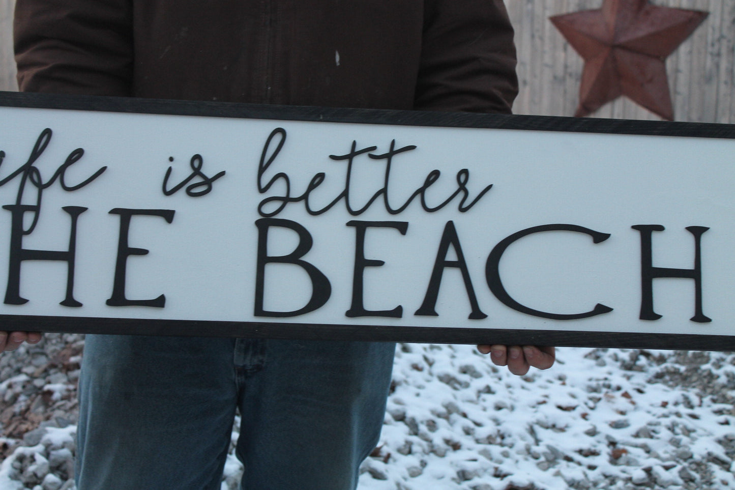 Life Is Better At The Beach Large Sign, Coastal, Ocean, Nautical,Large Raised Letter, Large Custom Sign, Over-sized, Wood, Extra Large, Sign