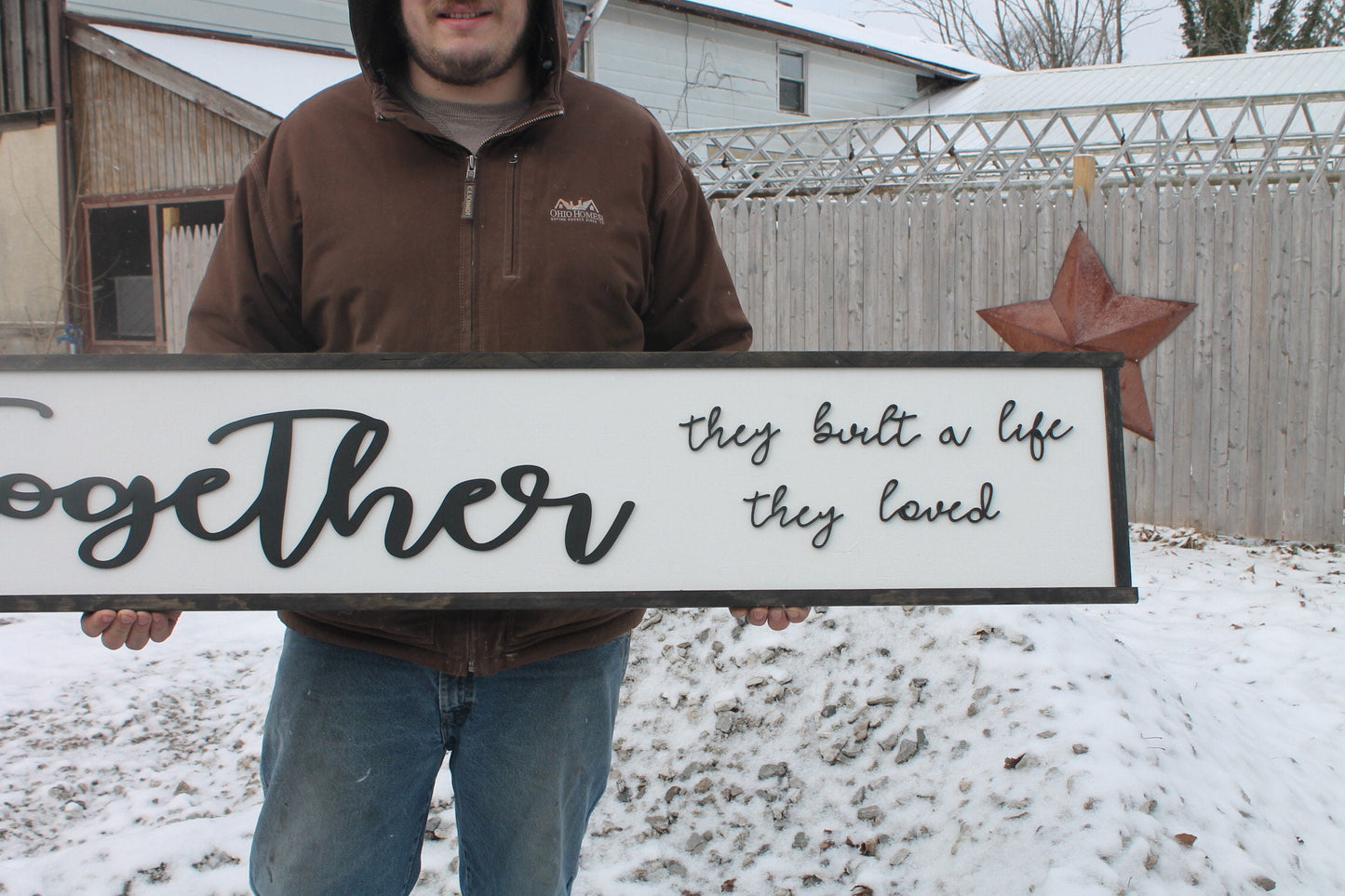 Together They Built a Life They Loved, Wood Sign, Extra Large Country Sign ,Large Raised Letter, Over-sized, Wood,Couch Sign, Fireplace Sign