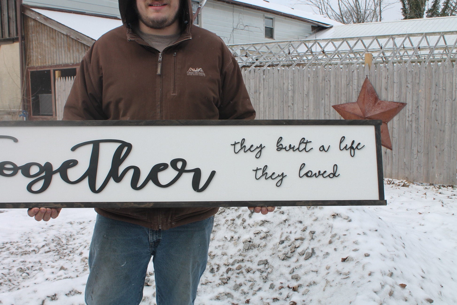 Together They Built a Life They Loved, Wood Sign, Extra Large Country Sign ,Large Raised Letter, Over-sized, Wood,Couch Sign, Fireplace Sign