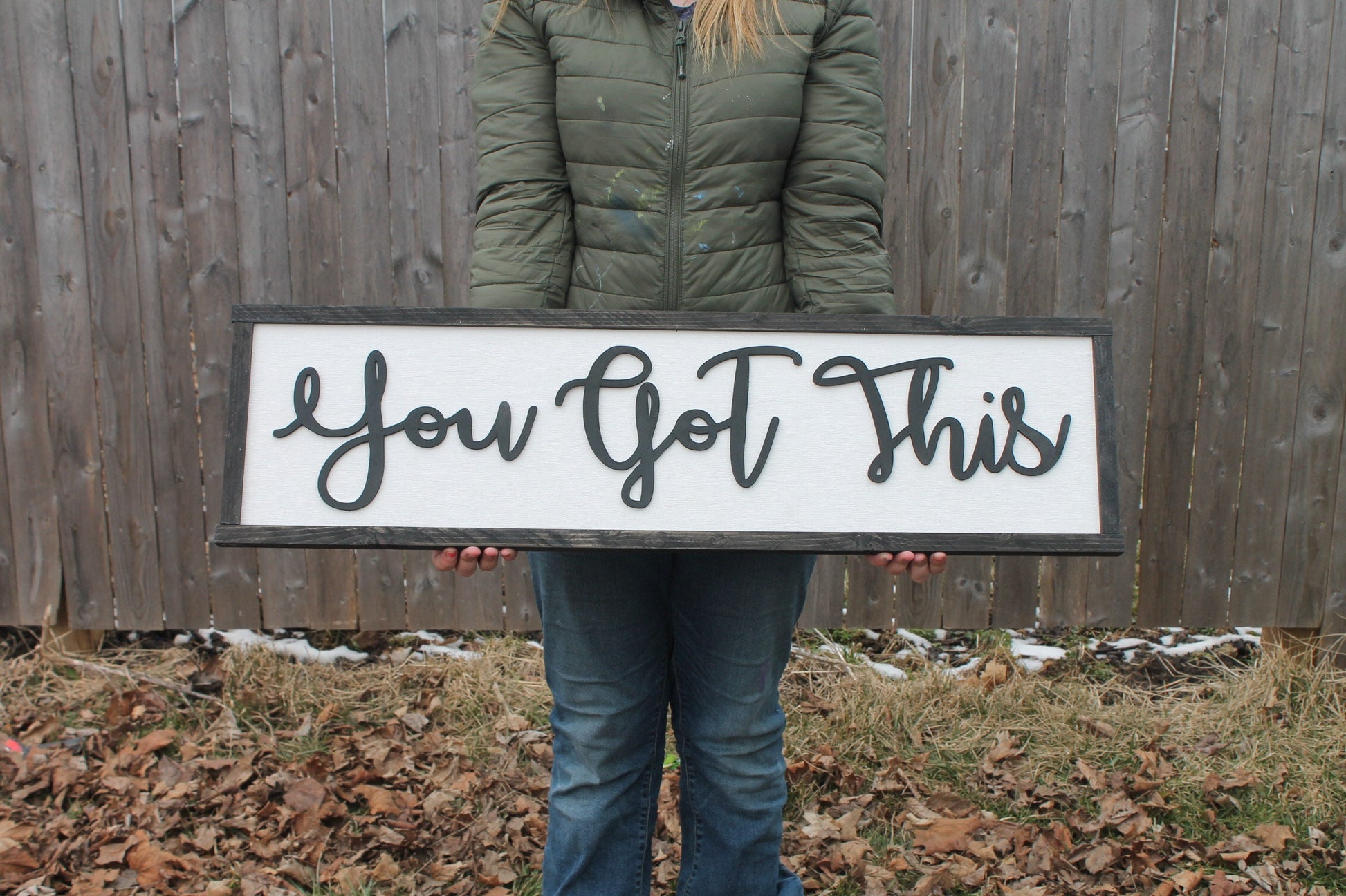 Inspirational Sign You Got This Raised Text Wood Sign Décor Office Conference Room Art Large Over Sized Rustic Primitive Shabby Chic 3D