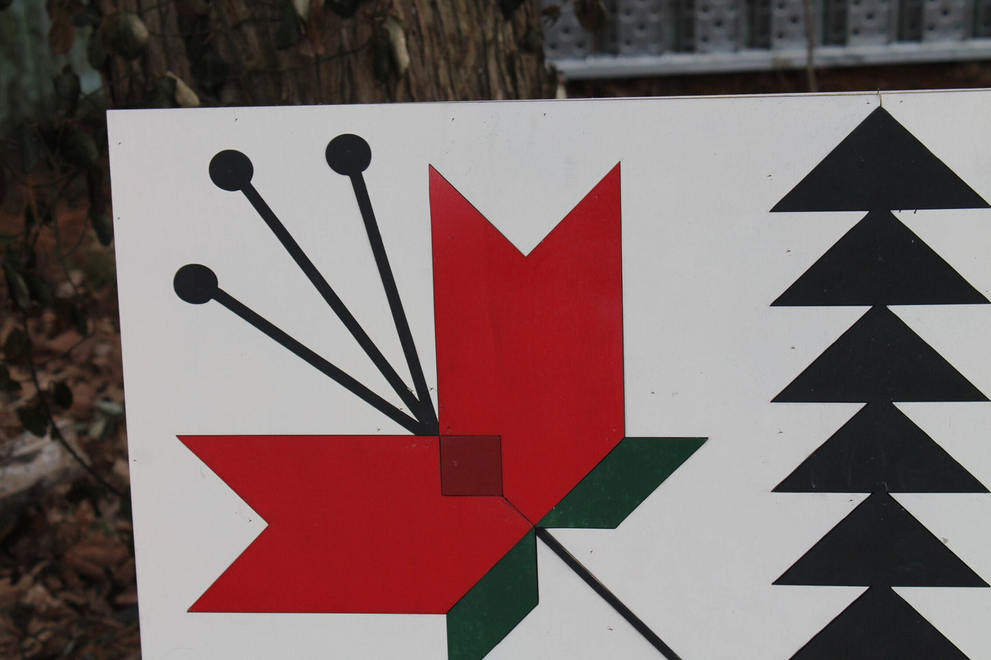 Barn Quilt, Tulip, Flower, Floral, Red, Wood Barn Quilt, Barn Decor, Vintage, Rustic, Mosaic, Handmade, Primitive, Wood, Laser Cut Out,Large