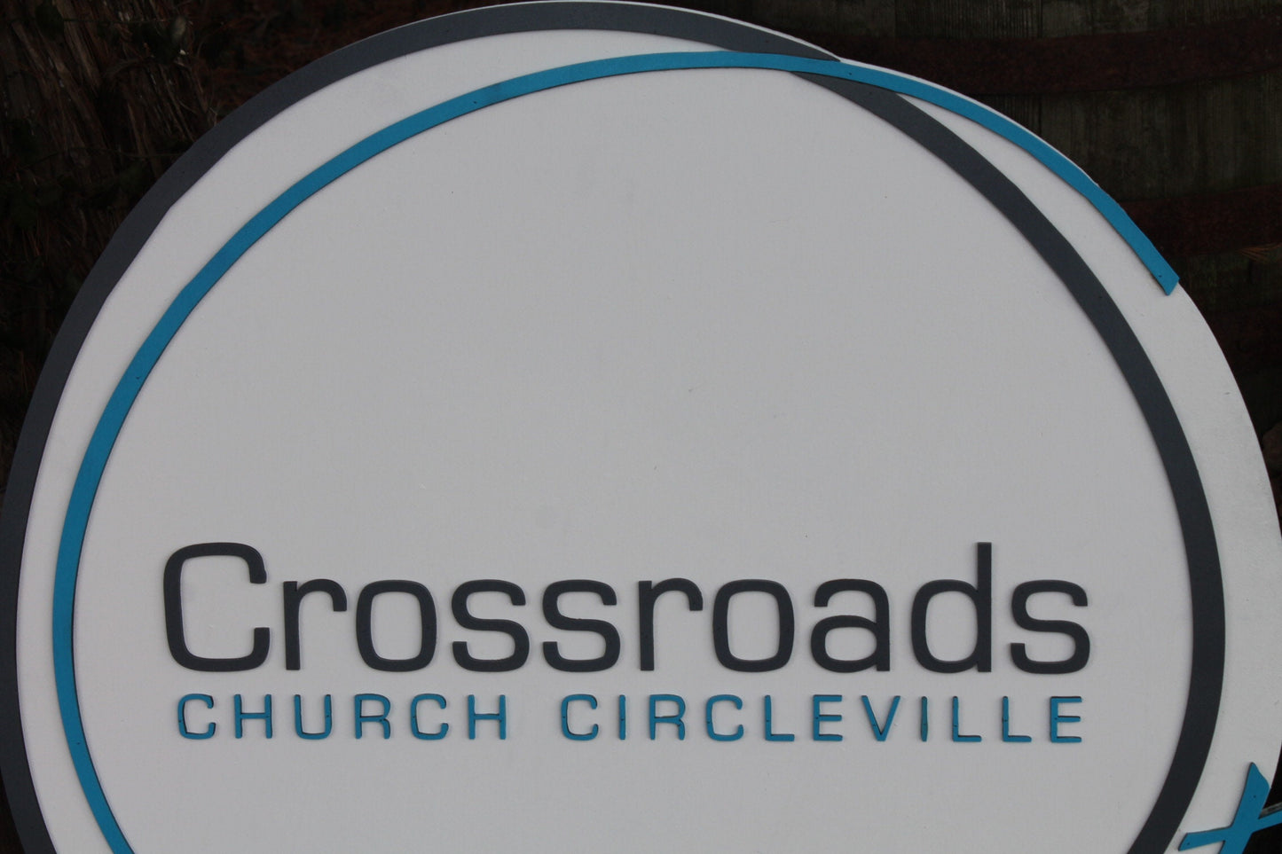 Custom Round Church Business Commerical Signage Made To Order Crossroads Ministry Store Front Small Business Sign Logo Circle Wooden 3D