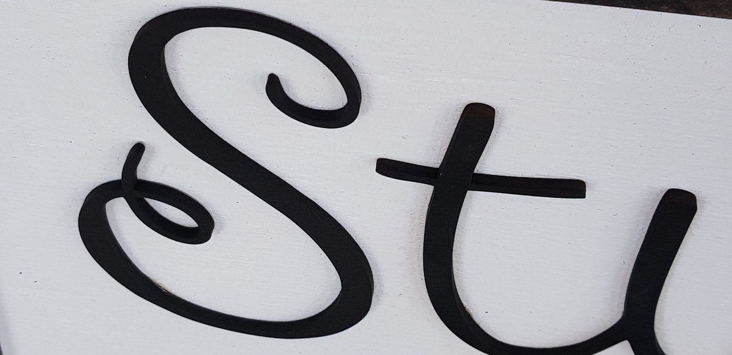 Studio 563, Salon Sign, Large Custom Business Sign, We Use Your Actual Graphic, Business Logo, Wood, Laser Cut Out, 3D, Extra Large