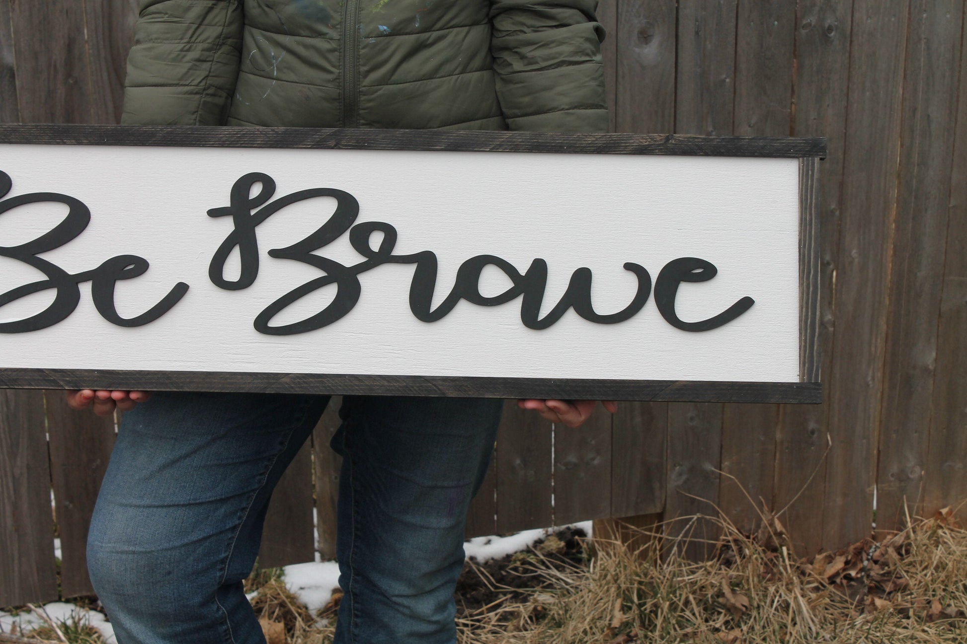 Be Brave Nursery Sign Raised Text Wood Sign Adventure Travel Large Over Sized Rustic Primitive Shabby Chic 3D Script Over the Crib