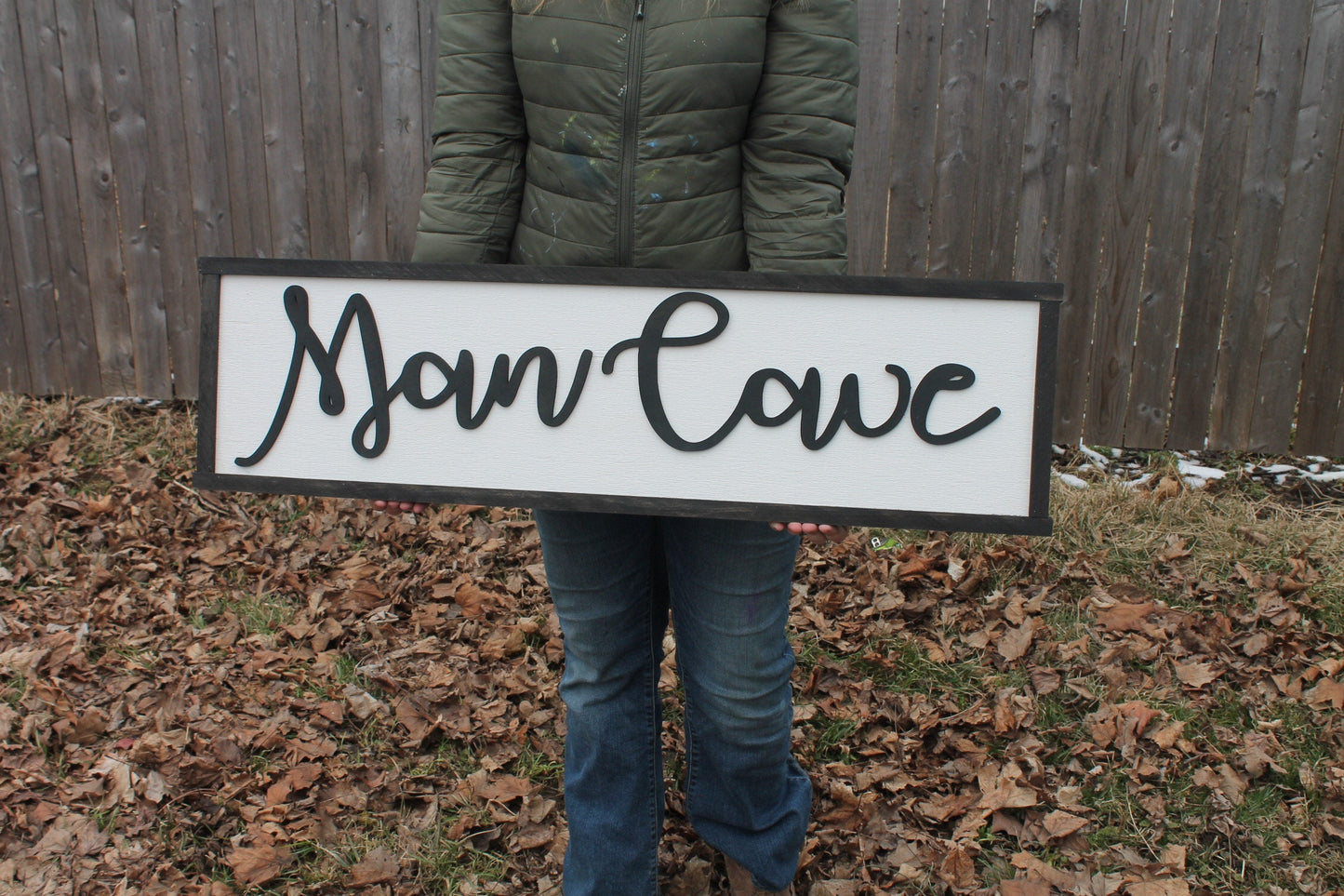 Man Cave Wood Sign, Raised Text, Mens, Couch Sign, Large, Over Sized Rustic, Primitive, Shabby Chic, 3D, Country Living