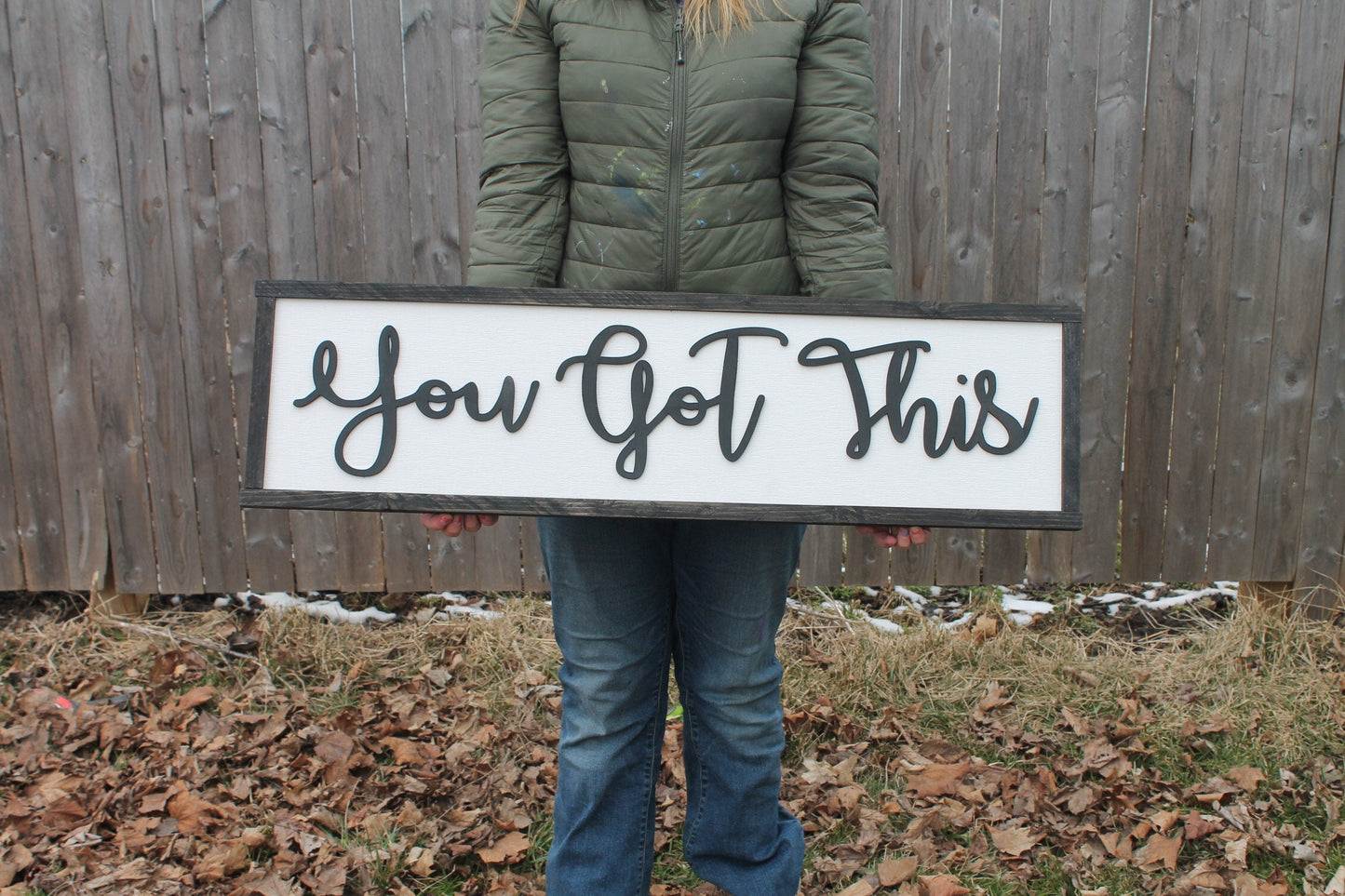 Inspirational Sign You Got This Raised Text Wood Sign Décor Office Conference Room Art Large Over Sized Rustic Primitive Shabby Chic 3D